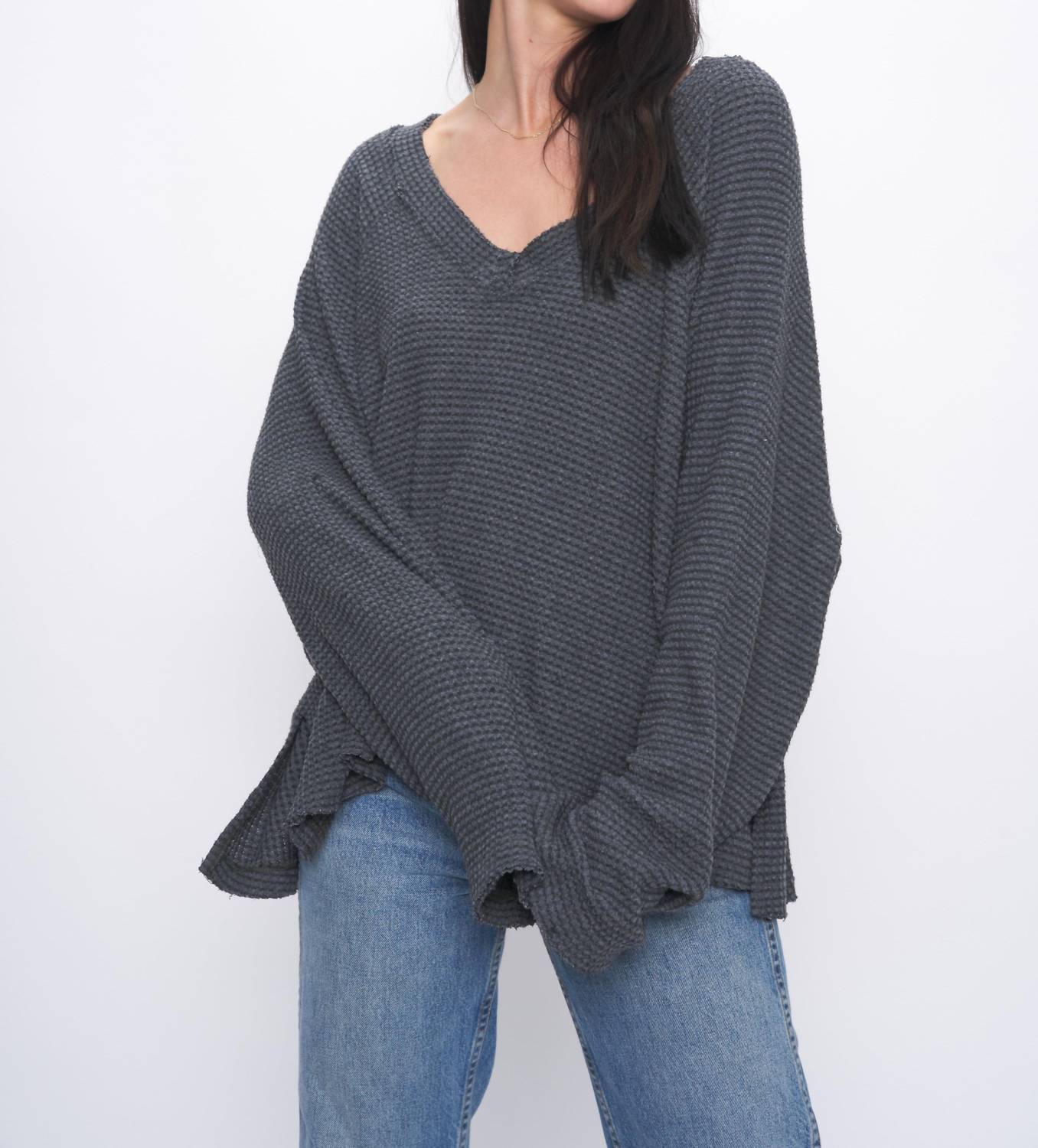 Project Social T - ROSALITA COZY THERMAL V NECK LONG SLEEVE TOP