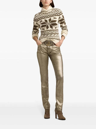 Ralph Lauren - Metallic High Rise Skinny Jeans