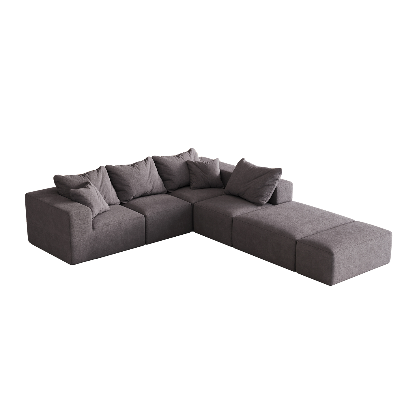Modern Upholstered Sectional Boneless Couch Set