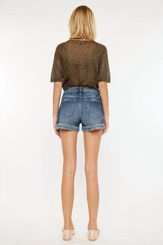 Kancan - Frayed Hem Denim Shorts