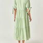 English Factory - Printed V Neck Tiered Midi Dress