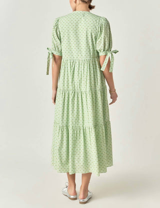 English Factory - Printed V Neck Tiered Midi Dress