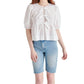 Steve Madden - Paula Eyelet Tie Front Top