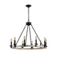 32" Rustic Farmhouse 10-Light Candle Chandelier