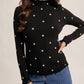 Hem & Thread - Eden Flower Embroidered Mock Neck Sweater