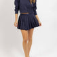 Mable - PLEATS AND THANKS CROPPED SWEATSHIRT AND MINI SKIRT SET