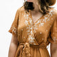 Polagram - Floral Embroidered Ruffle Midi Maxi Dress