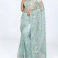 Zaalima Fashion - Mint Green Hand-embroidered Organza Saree