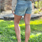 Judy Blue - Mid Rise Button Fly Distressed Shorts