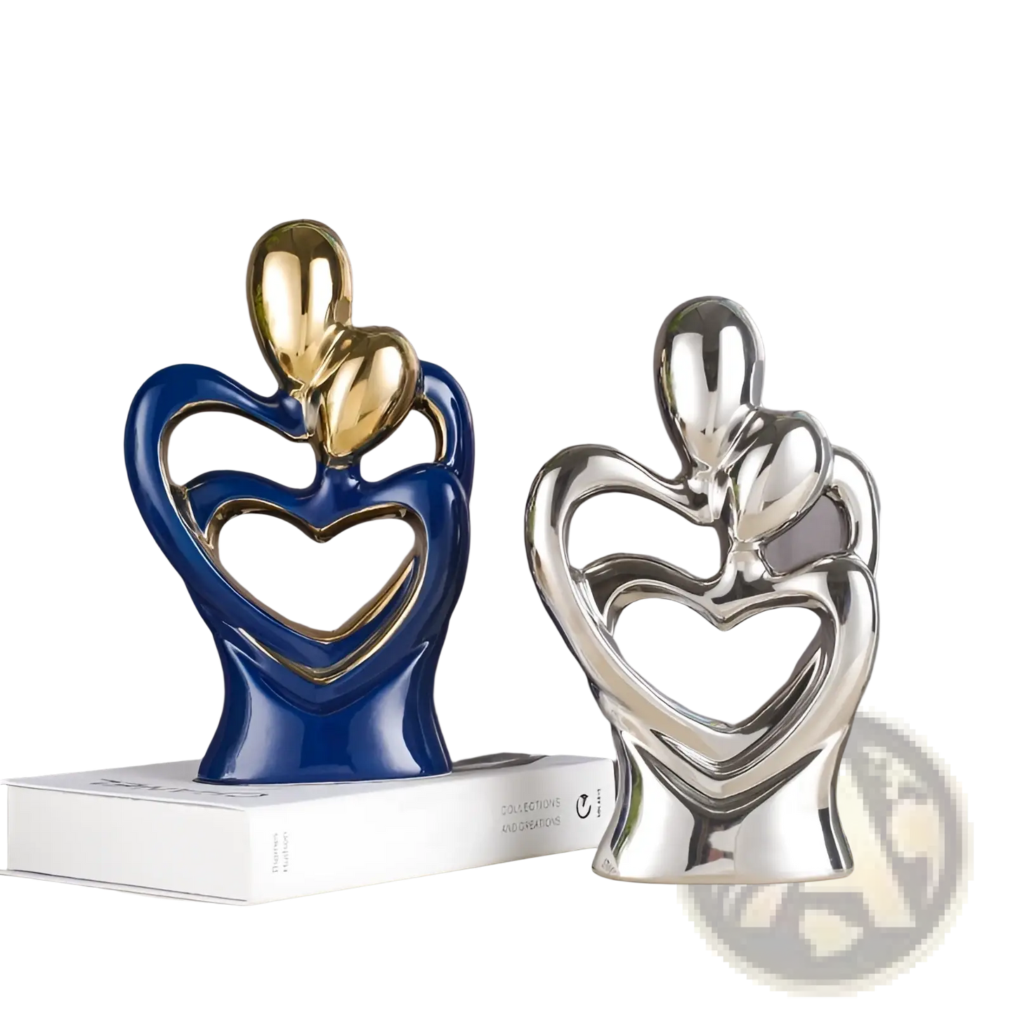 Abstract Heart Ceramic Figurine Modern Home Decor