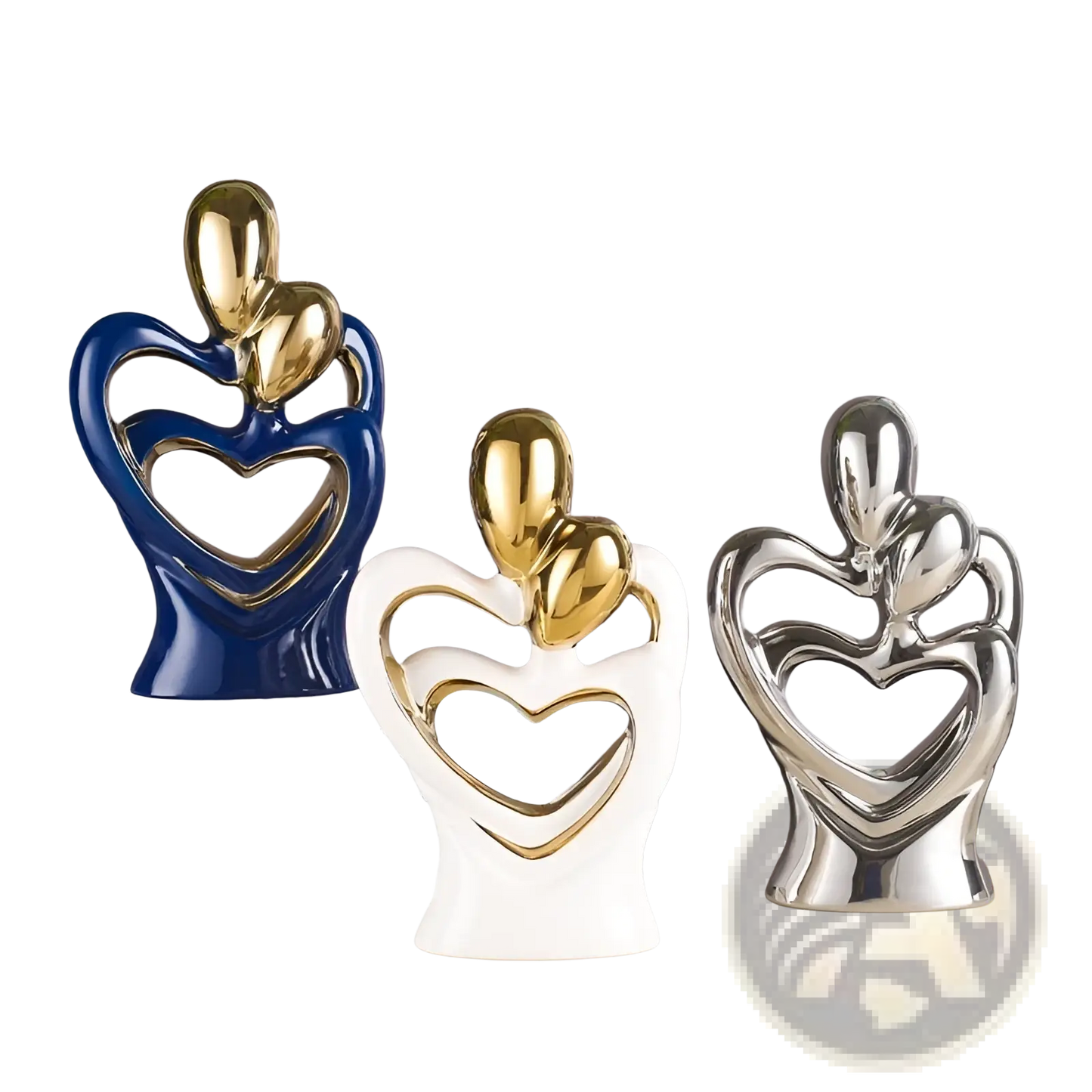 Abstract Heart Ceramic Figurine Modern Home Decor
