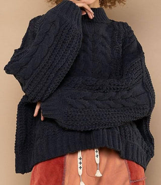 Pol - Chelsey Mock Neck Chenille Sweater