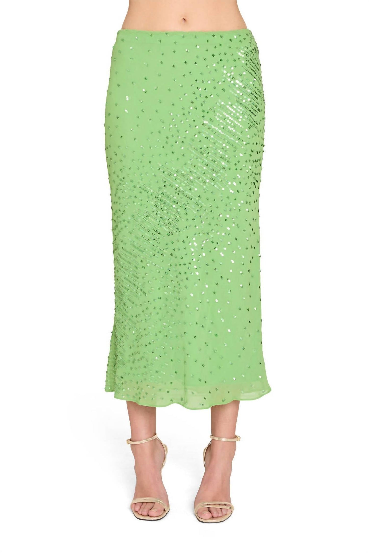 Amanda Uprichard - Noella Sequin Chiffon Bias Skirt