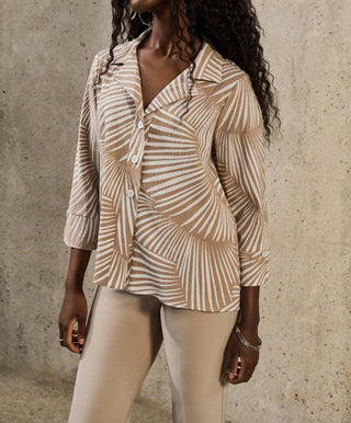 Joseph Ribkoff - Seersucker Tropical Print Trapeze Jacket