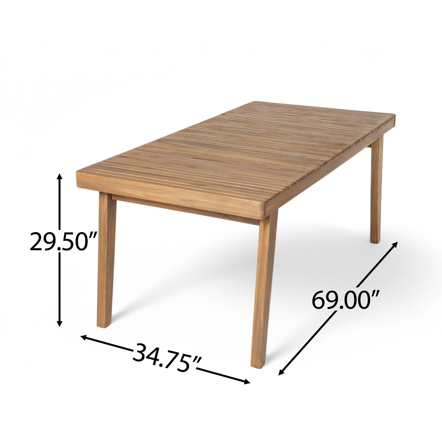 Outdoor Dining Table With Slatted Top