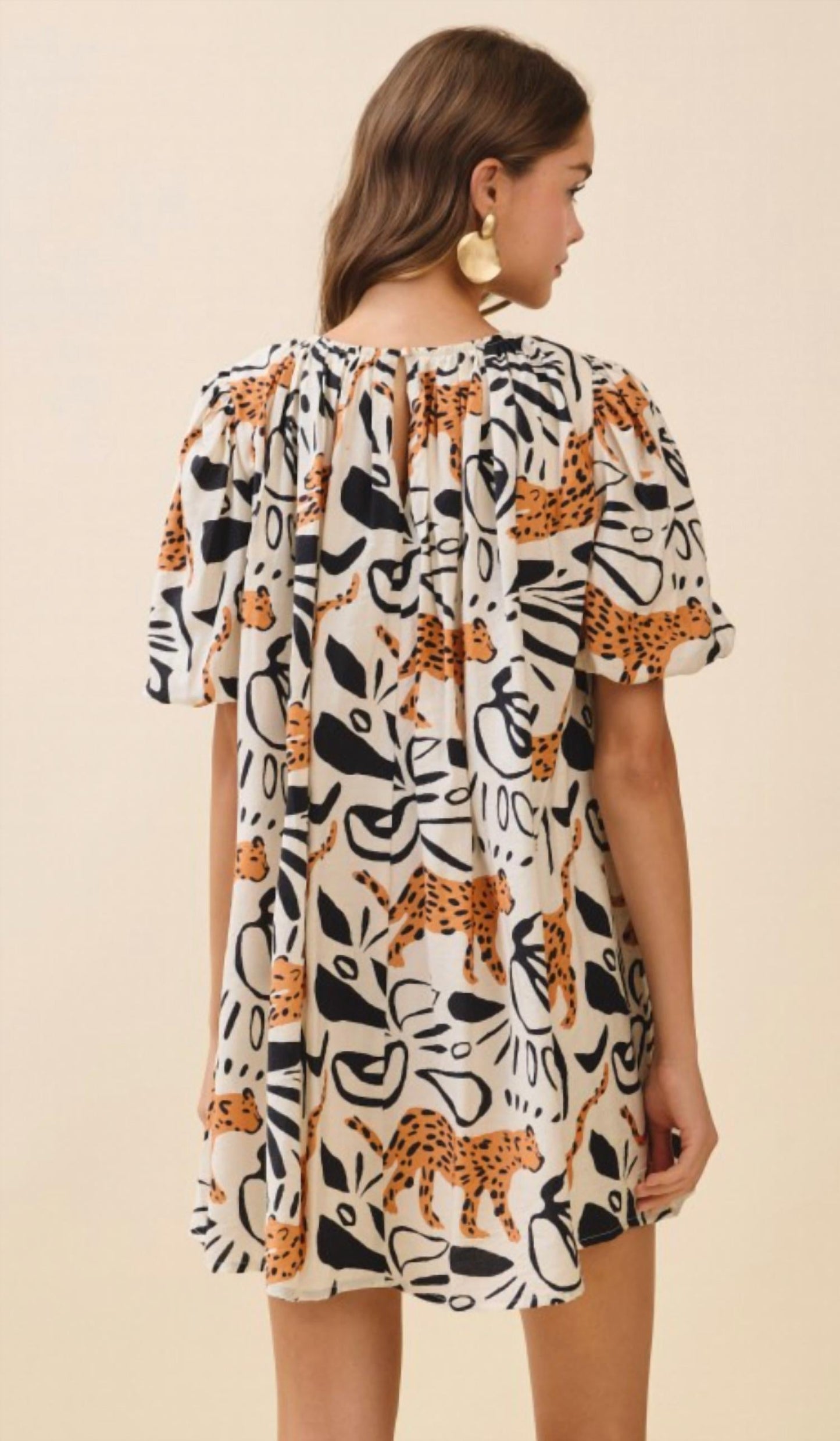 Tcec - Puff Sleeve Swing Dress