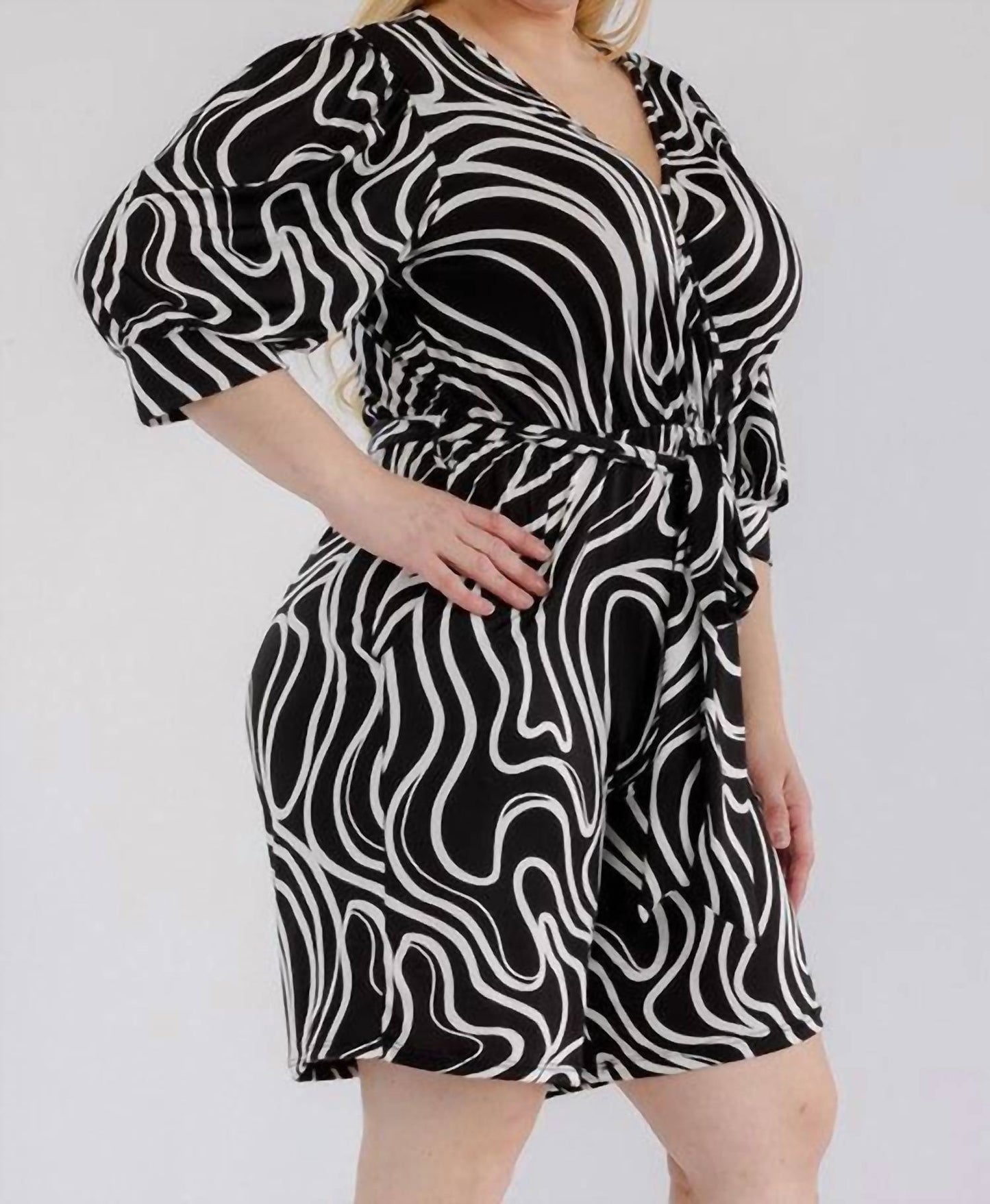 Karen T Design - Swirl Print Wrap Romper