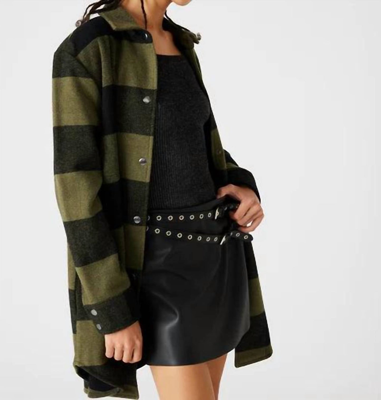 Steve Madden - ELDRIDGE PLAID COAT SAGE