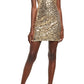 Lulus Force of Fashion Sequin Backless Minidress in Gold , Size Small