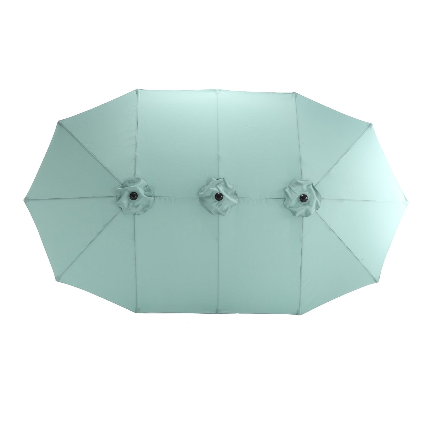 14.8 Ft Double Sided Outdoor Umbrella Rectangular Large with Crank (Light Green)
