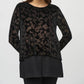 Joseph Ribkoff - Foiled Velvet Long Sleeve Top