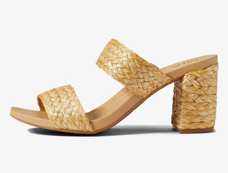 Mia - Women's Wide Strap Straw Heels Sandal