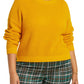 BP. Thermal Knit Crop Sweater in Yellow Treasure, Size 3X