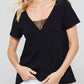 Promesa - Lace-Trimmed Burnout V-Back Tee