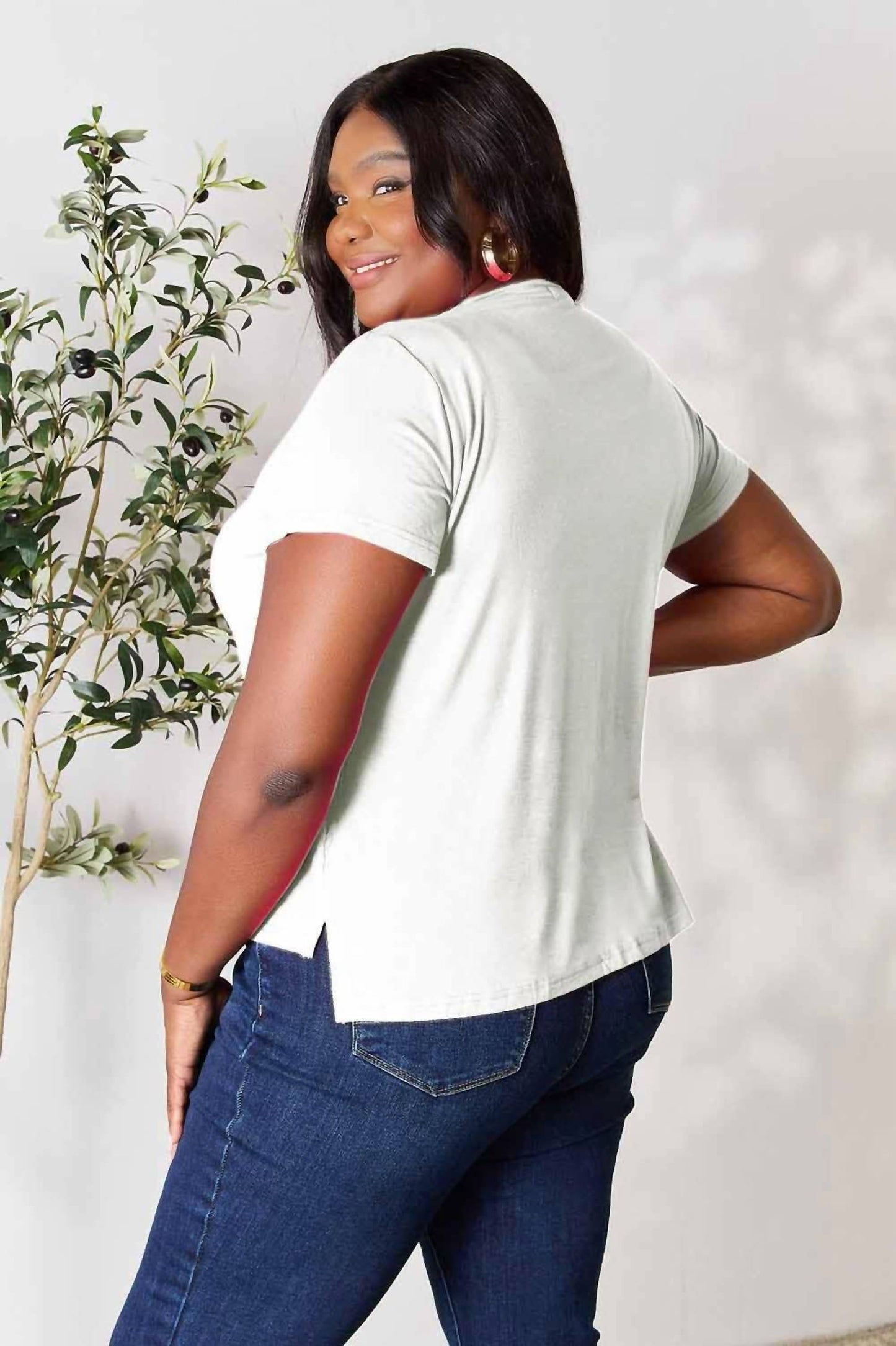 Basic Bae - Essential Curve Tee - Plus