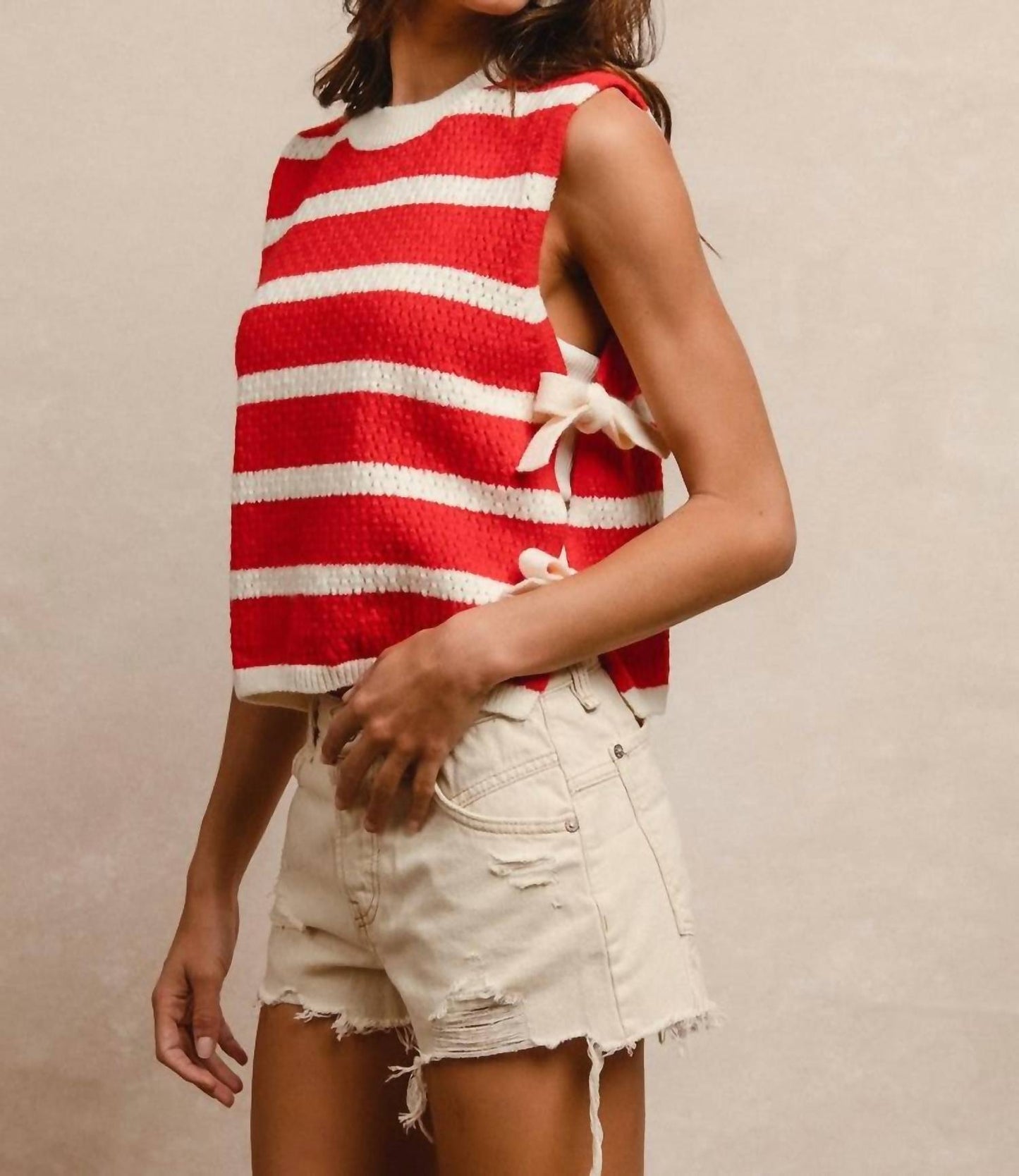 Bibi - Sandie Striped Side Tied Vest