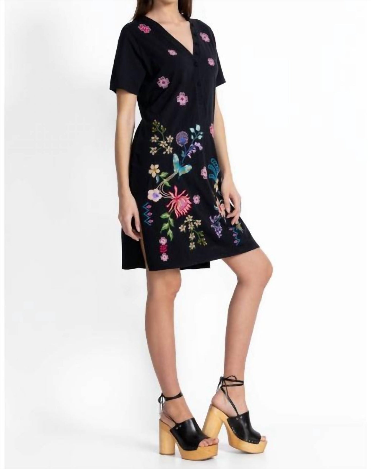 Johnny Was - BUTTON NECK KNIT DRESS MAUREEN