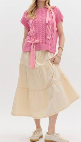 Entro - Ribbon Short Sleeve Sweater