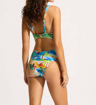 Seafolly - South Pacific Gathered Band Retro Bikini Bottom