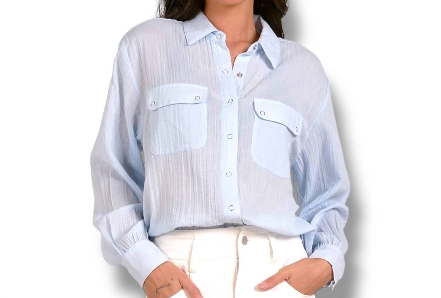 Elan - LIghtweight Gauze Snap Shirt