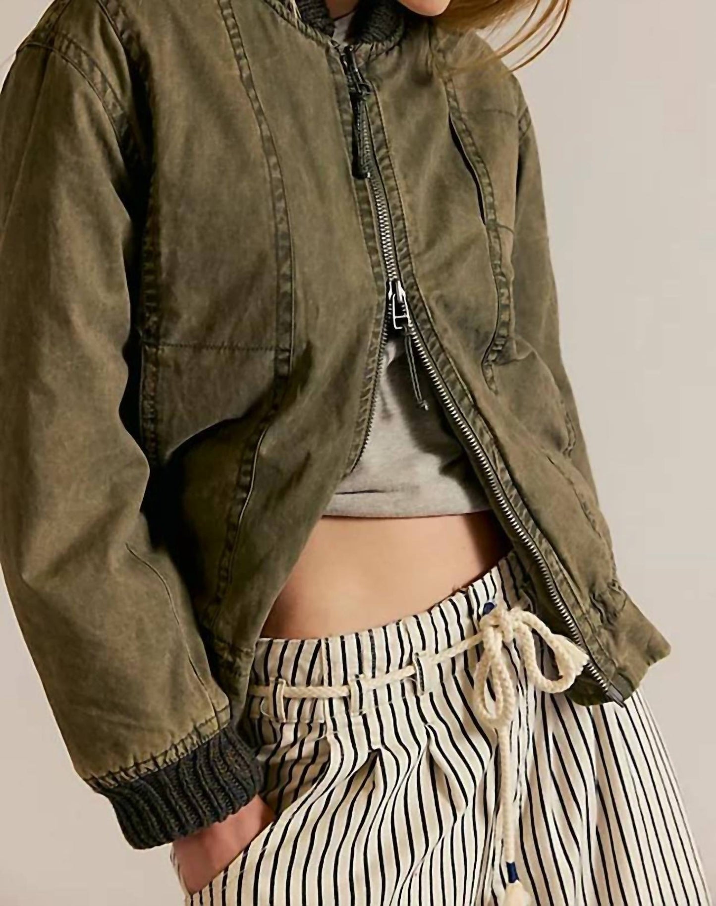 Free People - We The Free Jax Washed Bomber Jacket