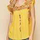 Andree By Unit - Flutter Sleeve Embroidered Top