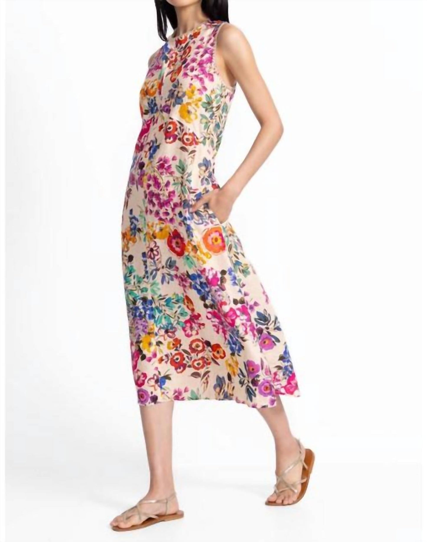 Johnny Was - LINEN CHEVRON TANK DRESS EVALON
