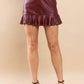 Tcec - Women's Ruffle Leather Skirt