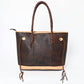American Darling - Women's Braided Leather Turquoise Fringe Shoulder Tote Bag
