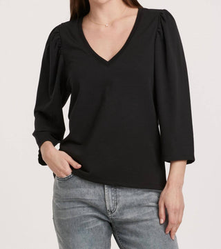 Another Love - Zada V-neck Gathered Sleeve Tee
