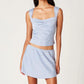 Nia - Sleeveless Lace Trim Tie Back Top