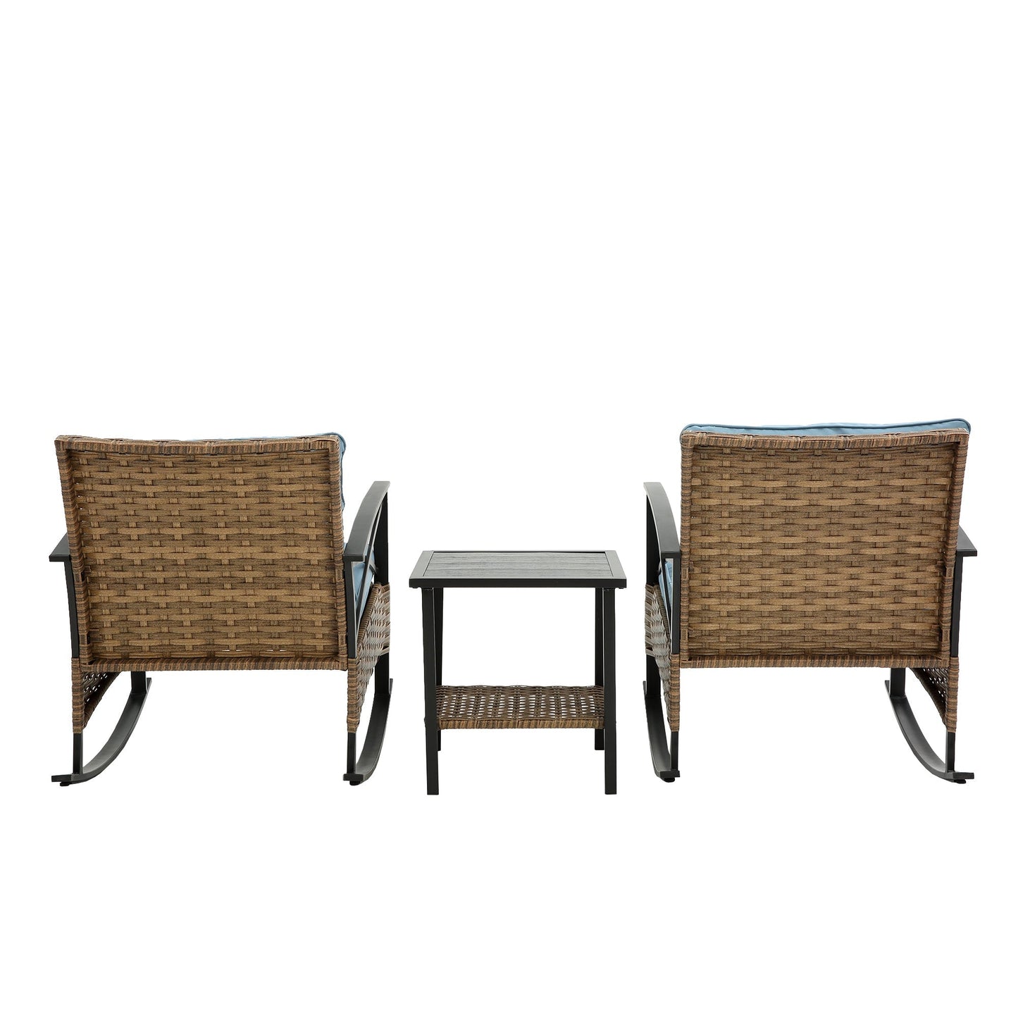 3pcs Rocking Rattan Set - Grey