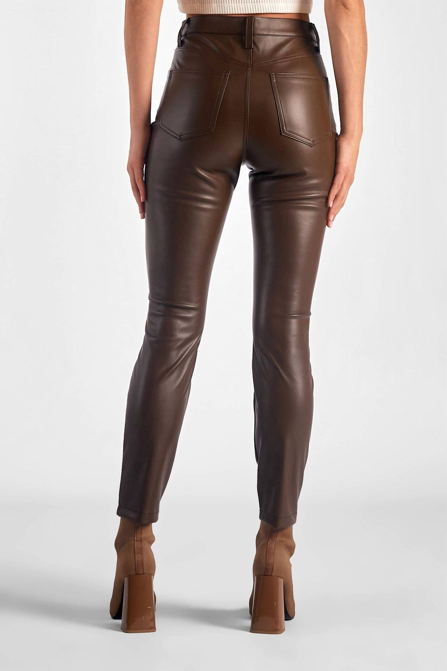 Elan - Faux Leather Straight Leg Pant