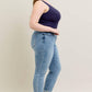 Judy Blue - Mid Rise Bleach Wash Cuffed Boyfriend Denim Jeans - Plus Size