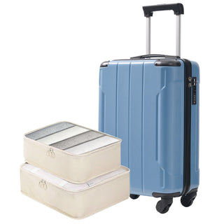 20" ABS Carry-On with 2 Packing Cubes, Blue-gray