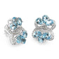 10.26 Carat Genuine Blue Topaz & White Topaz .925 Sterling Silver Earrings