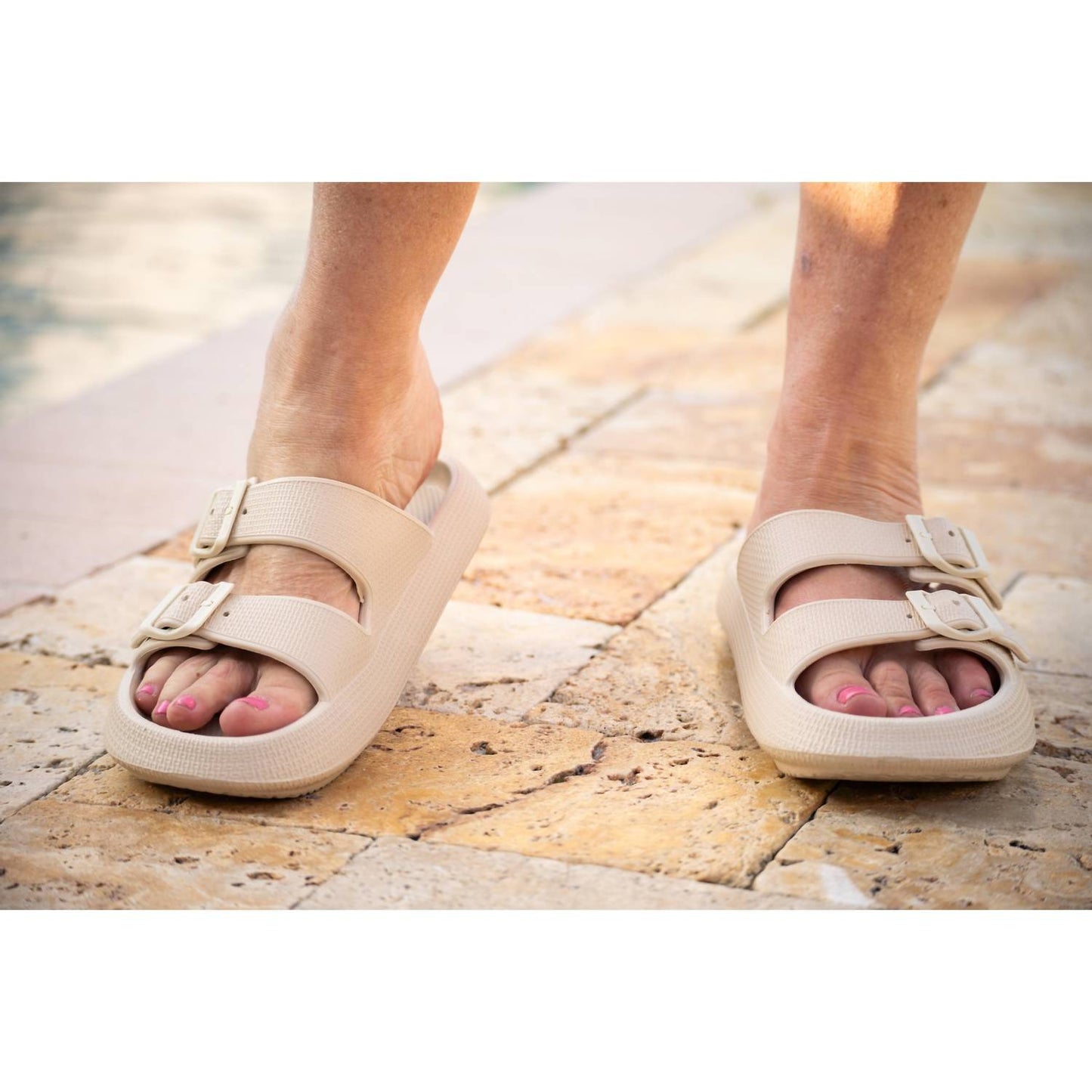 Julia Rose - Women's Buckle Slides Sandal