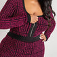 The Curve La - Plus Size Monogram-pattern Zip-up Dress