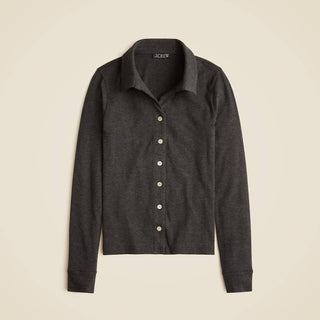 J.Crew - Women's Long-sleeve Button-up Top In Refined Rib