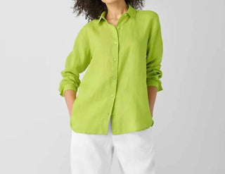 Eileen Fisher - chrts clsc collar long shirt